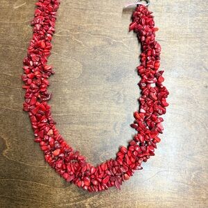 Red Died Coral multi strand necklace